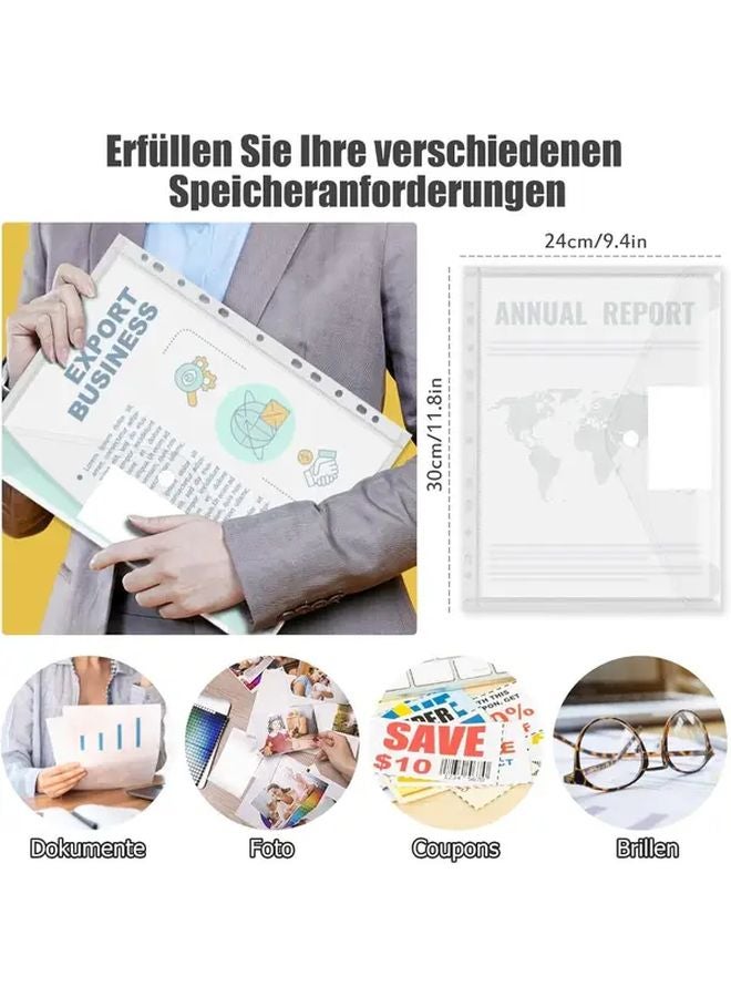 20pcs A4 Document Wallets Waterproof Portfolio Folders With Fastening Label Pocket - Image 4